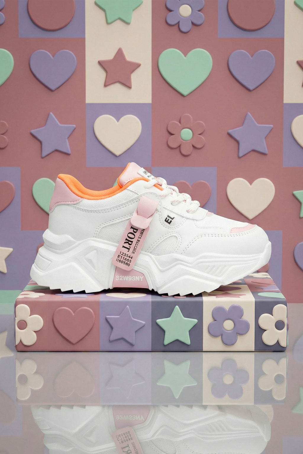 Kids DS 2051 Beyaz Pudra Çocuk Sneaker Günlük Spor Ayakkabı