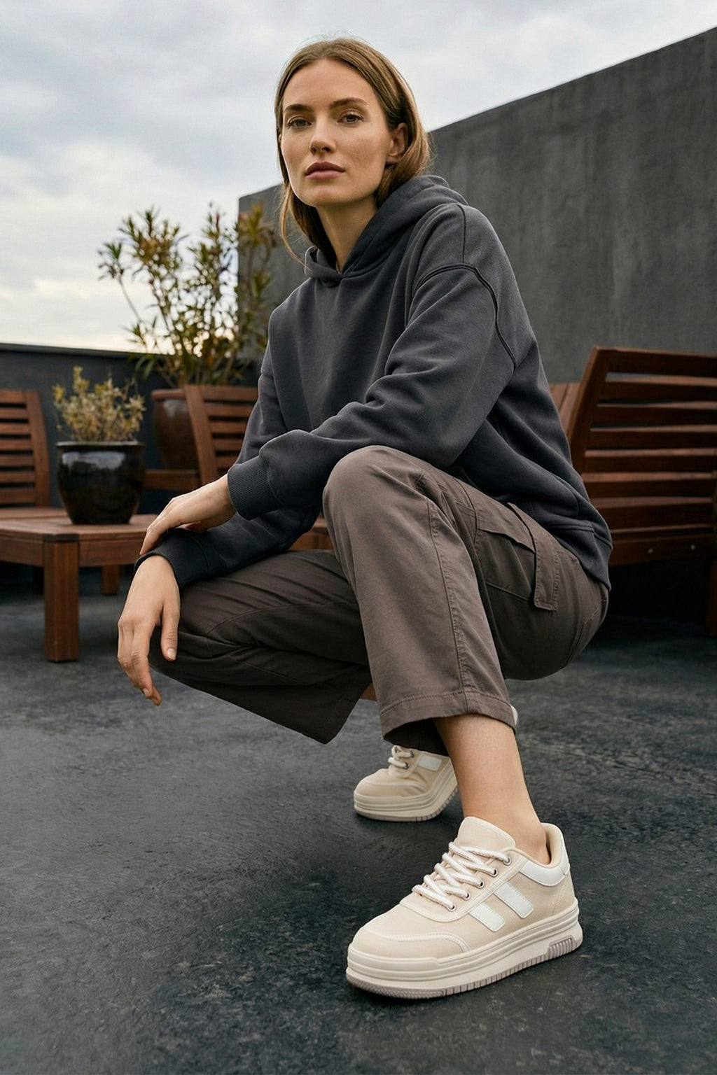 DS Sapphire Bej Kadın Sneaker
