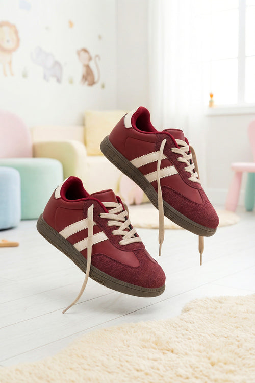 DS ChaCha Kids Bordo Bej Çocuk Sneaker