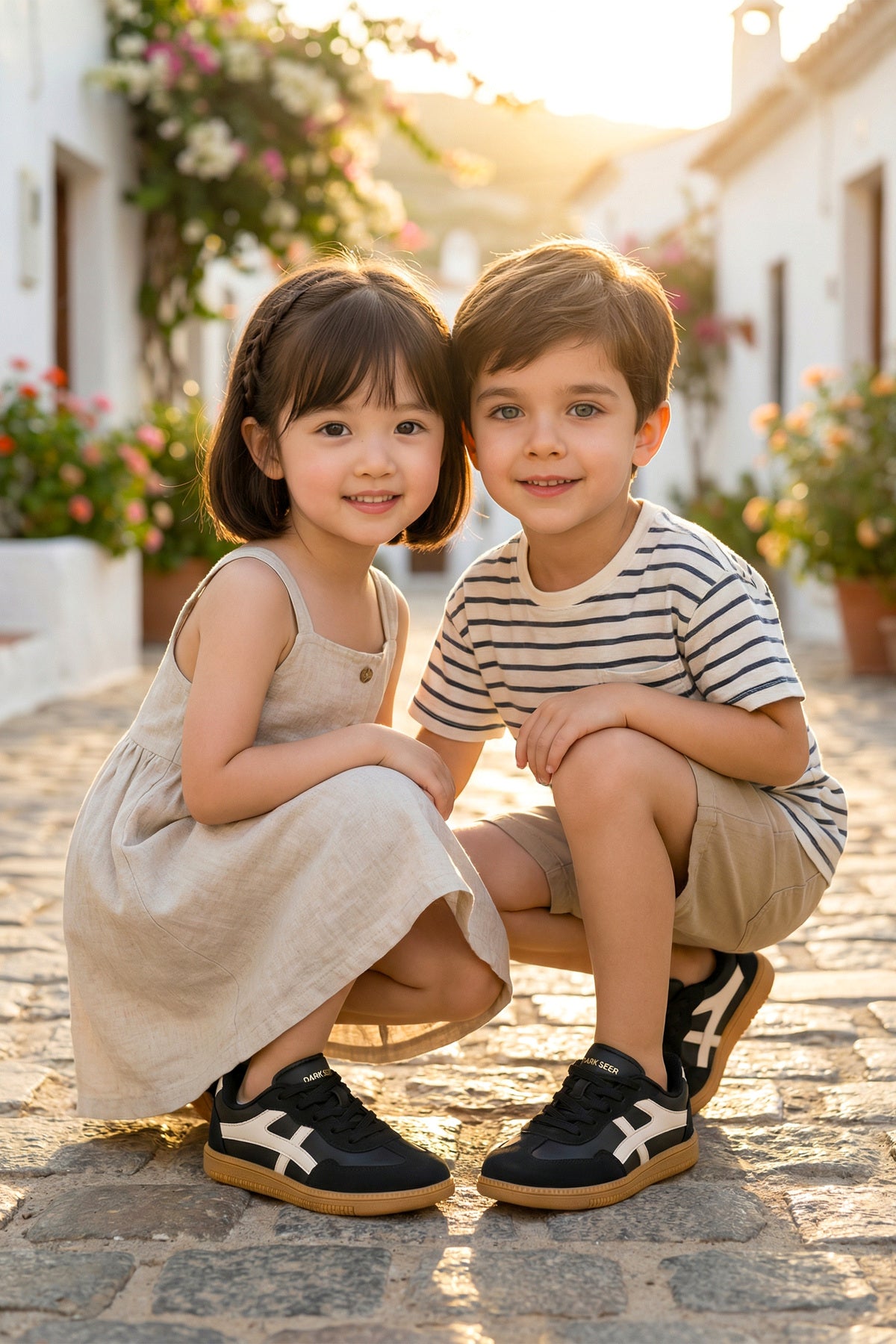 Kids DS RUBY Siyah Bej Çocuk Sneaker Günlük Spor Ayakkabı