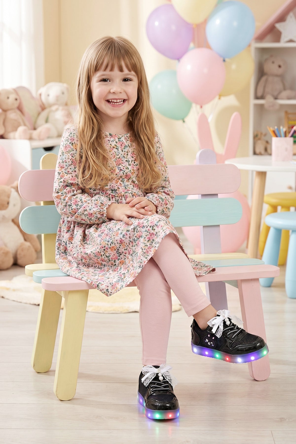 Çocuk Işıklı Sneaker Spor Ayakkabı 2026 - Kids DS Chen - Siyah
