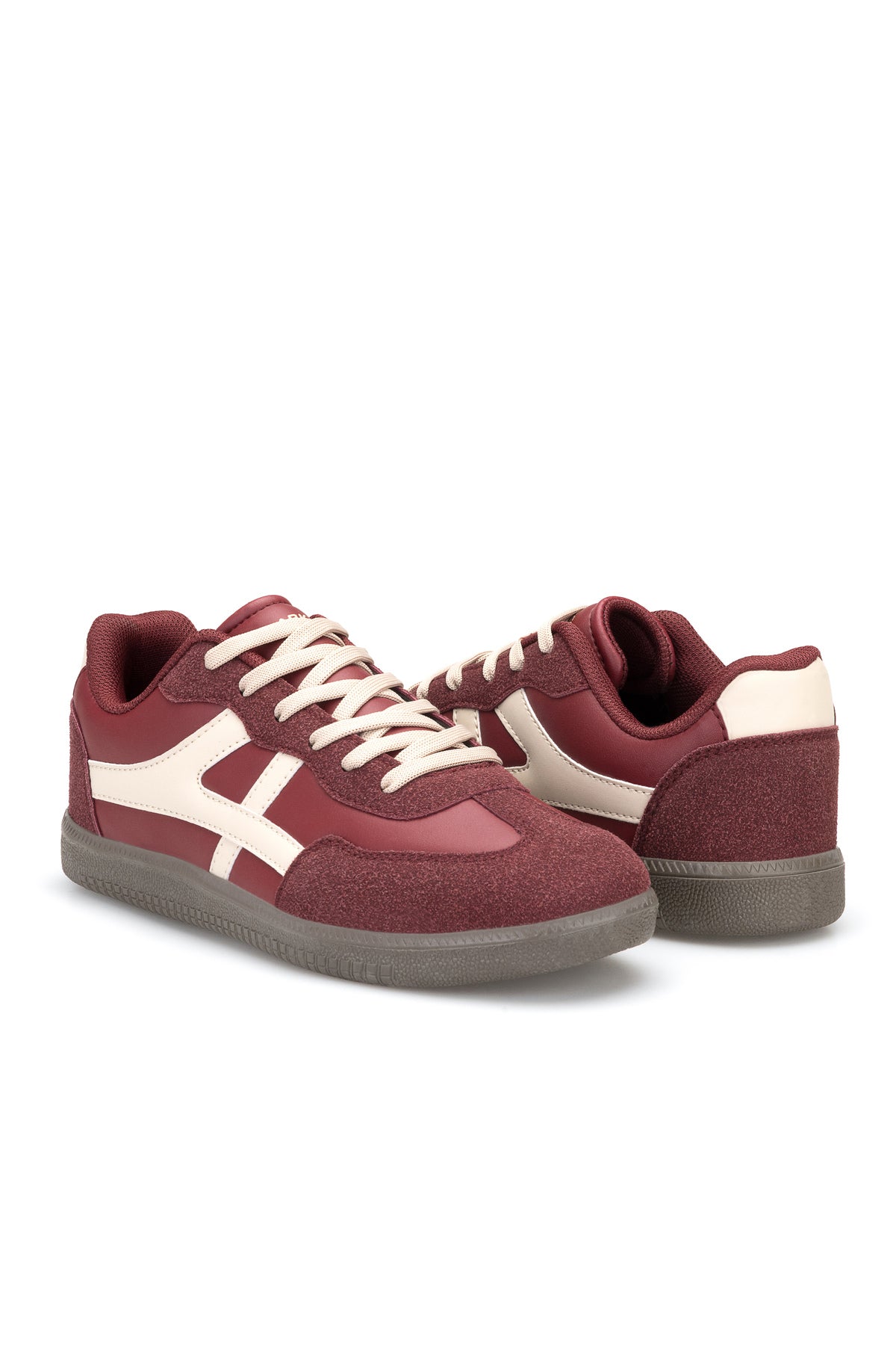DS Ruby Kadın Sneaker Günlük Spor Ayakkabı - Bordo Bej