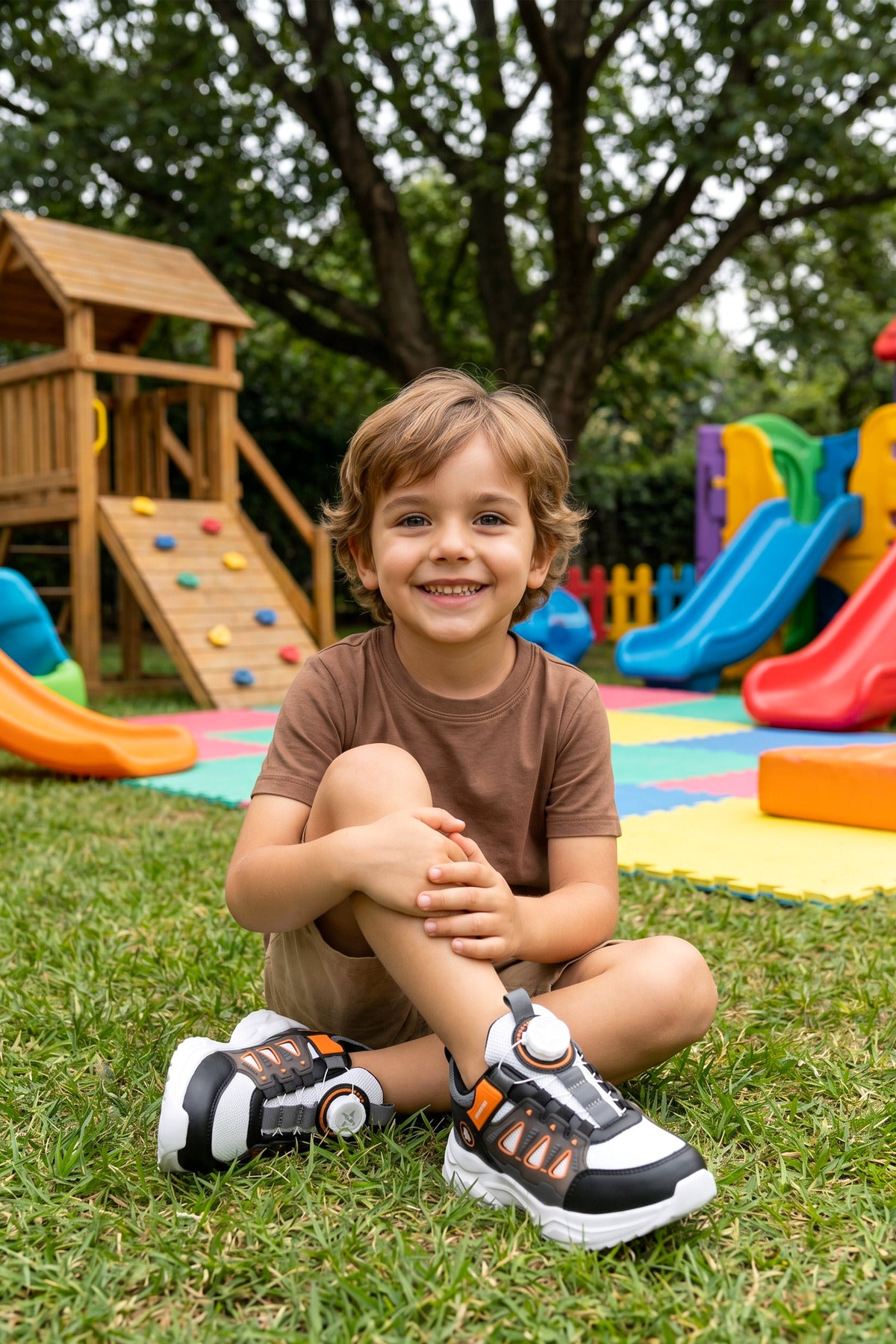 Kids DS Rubick Akıllı Bağcıklı Beyaz Turuncu Çocuk Sneaker Günlük Spor Ayakkabı