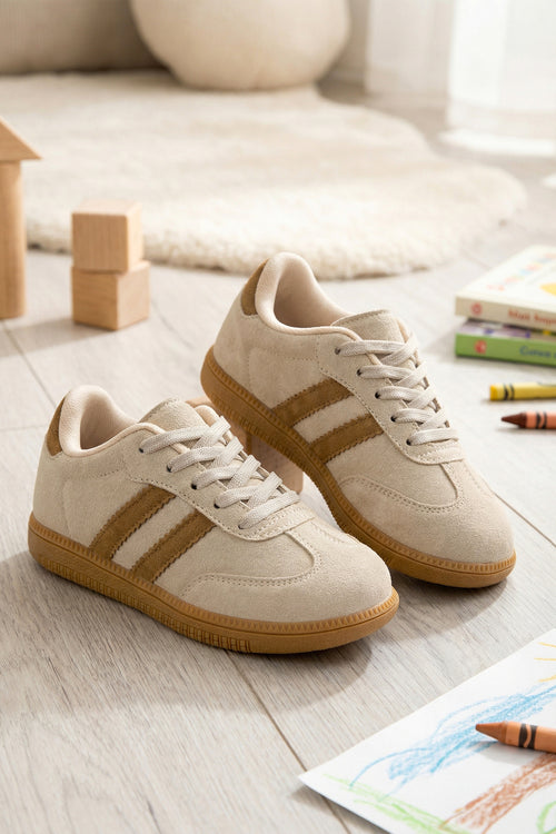 DS ChaCha Kids Süet Bej Çocuk Sneaker