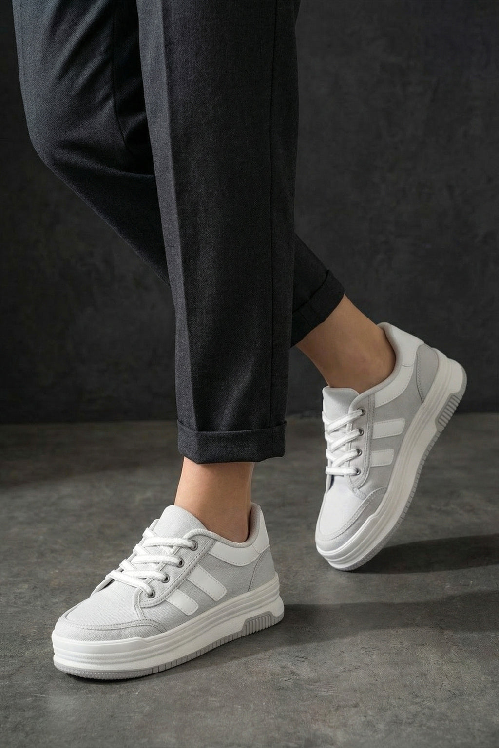 DS Sapphire Gri Beyaz Kadın Sneaker