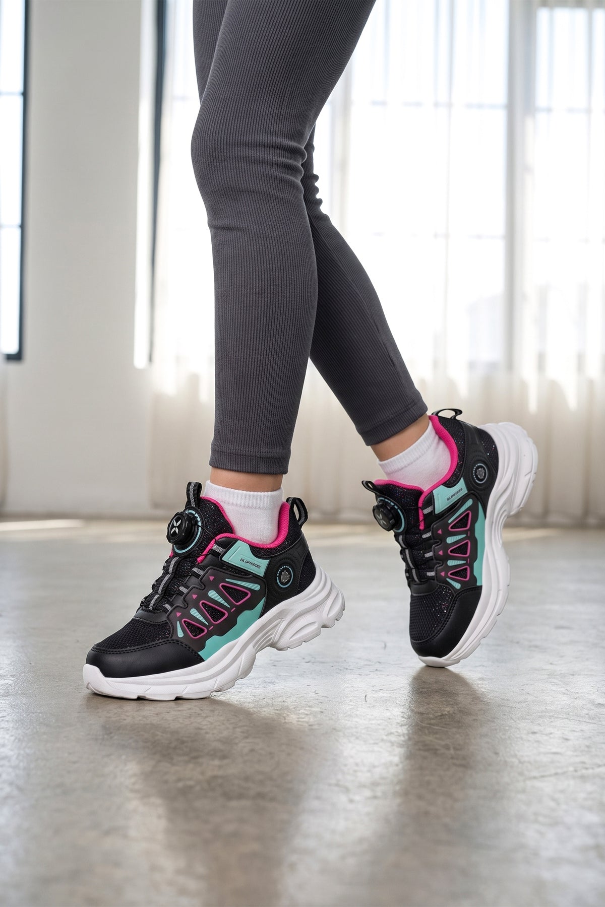 Çocuk Sneaker Spor Ayakkabı 2026 - Kids DS Rubick - Siyah Fuşya