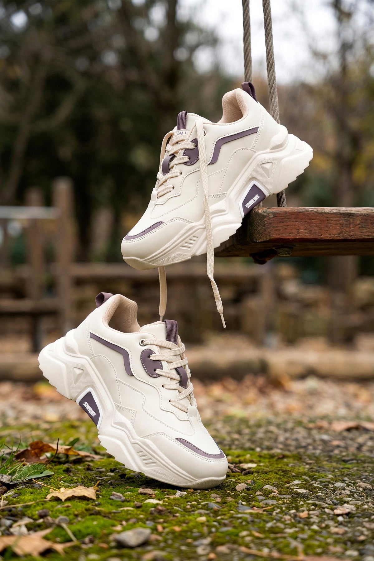 Kids DS 2110 Bej Mor Çocuk Sneaker Günlük Spor Ayakkabı