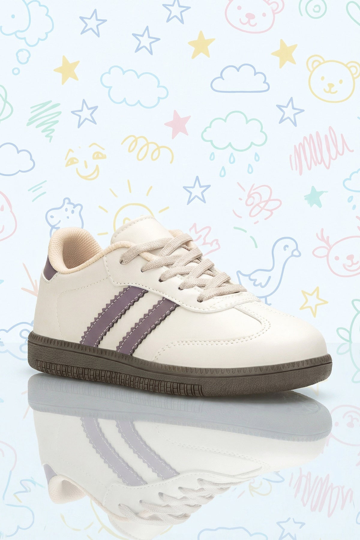 DS ChaCha Kids Bej Mor Çocuk Sneaker
