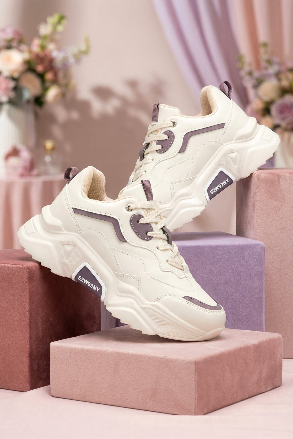 DS.PMD239K2110 Bej Mor Kadın Sneaker Günlük Spor Ayakkabı