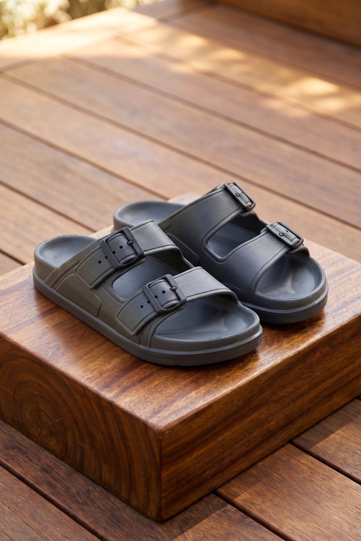 DS Monapi.Capri Füme Ortopedik EVA Unisex Kemerli Terlik Sandalet