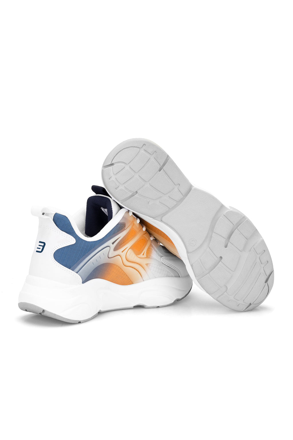 Unisex Sneaker Spor Ayakkabı 2026 - DS STORM - Beyaz Turuncu Lacivert