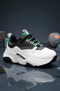 Çocuk Sneaker Spor Ayakkabı 2026 - Kids DS 1838 - Beyaz Siyah Yeşil