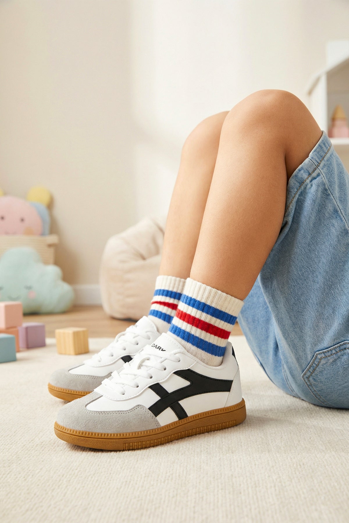 Kids DS RUBY Beyaz Siyah Çocuk Sneaker Günlük Spor Ayakkabı