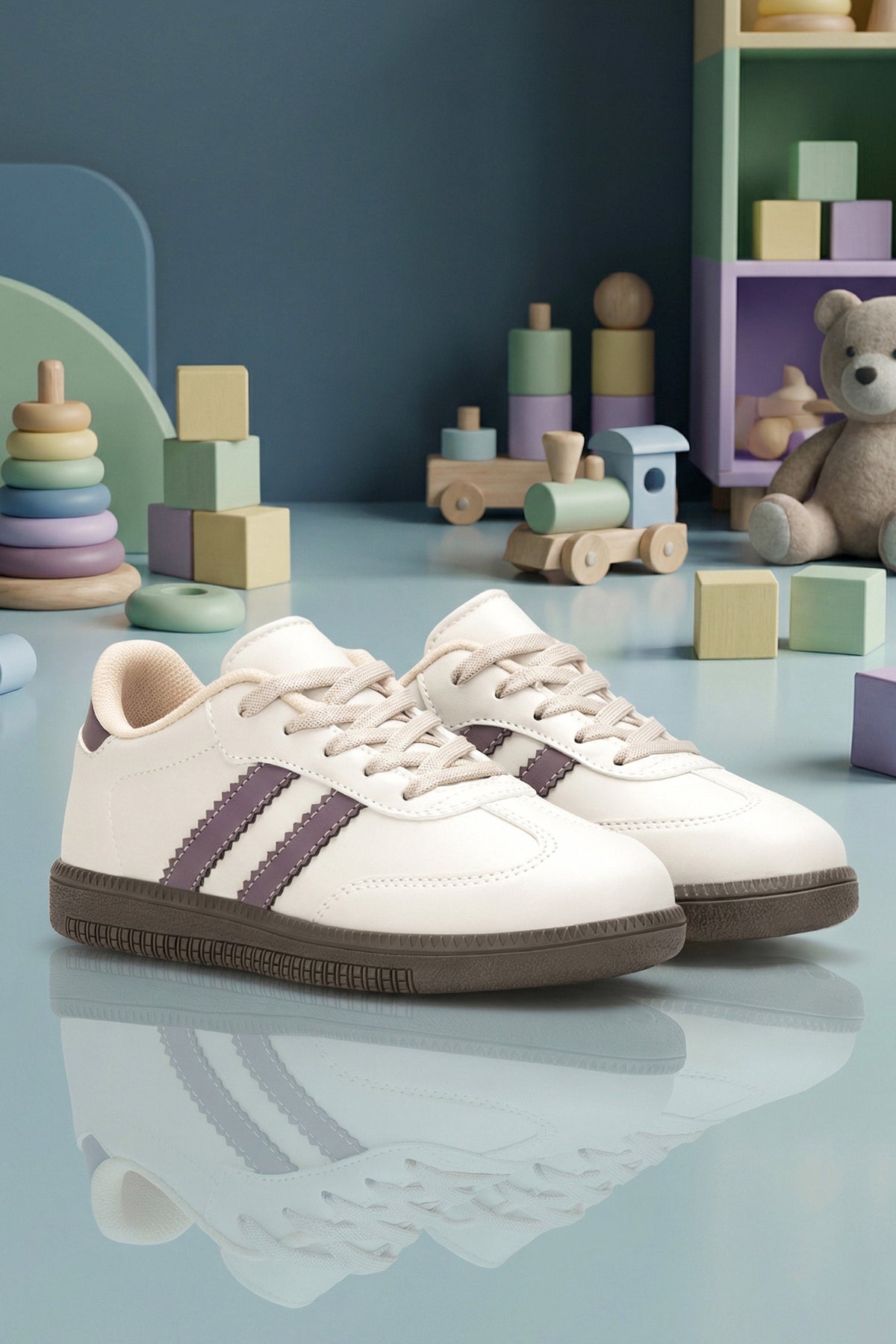 DS ChaCha Kids Bej Mor Çocuk Sneaker