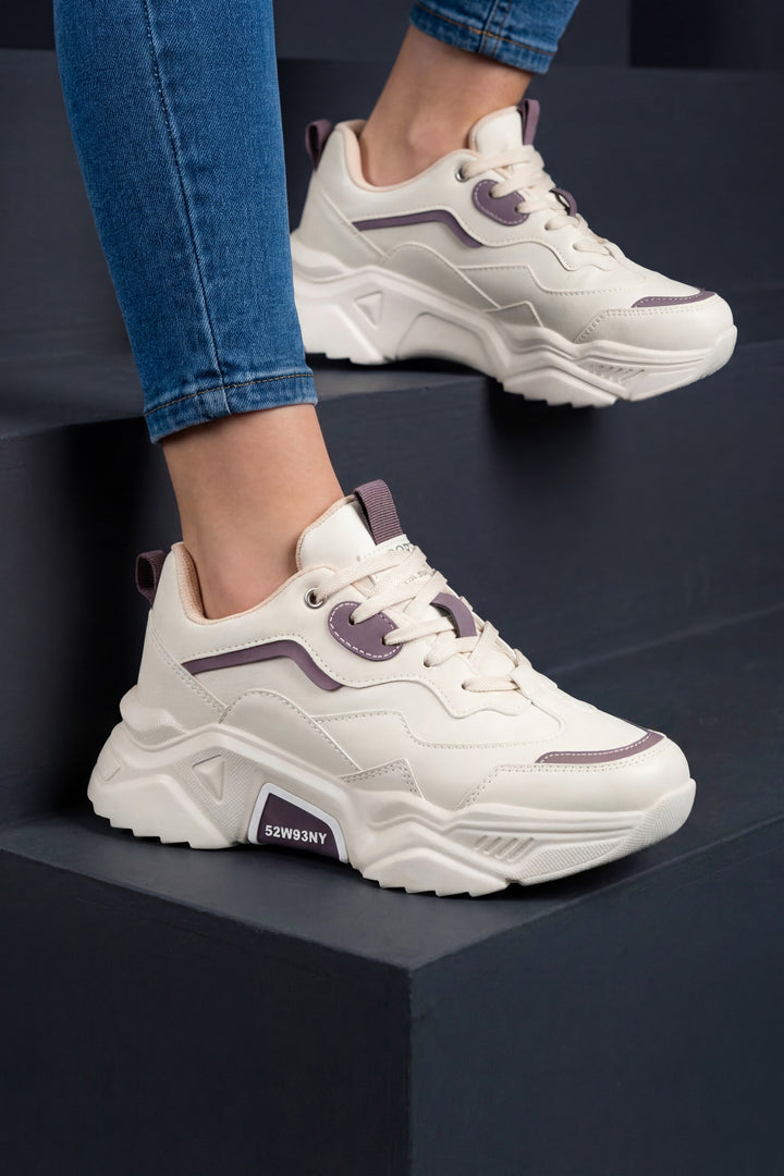 Kadın Bej Mor Sneaker Spor Ayakkabı 2026 - DS.PMD239K2110