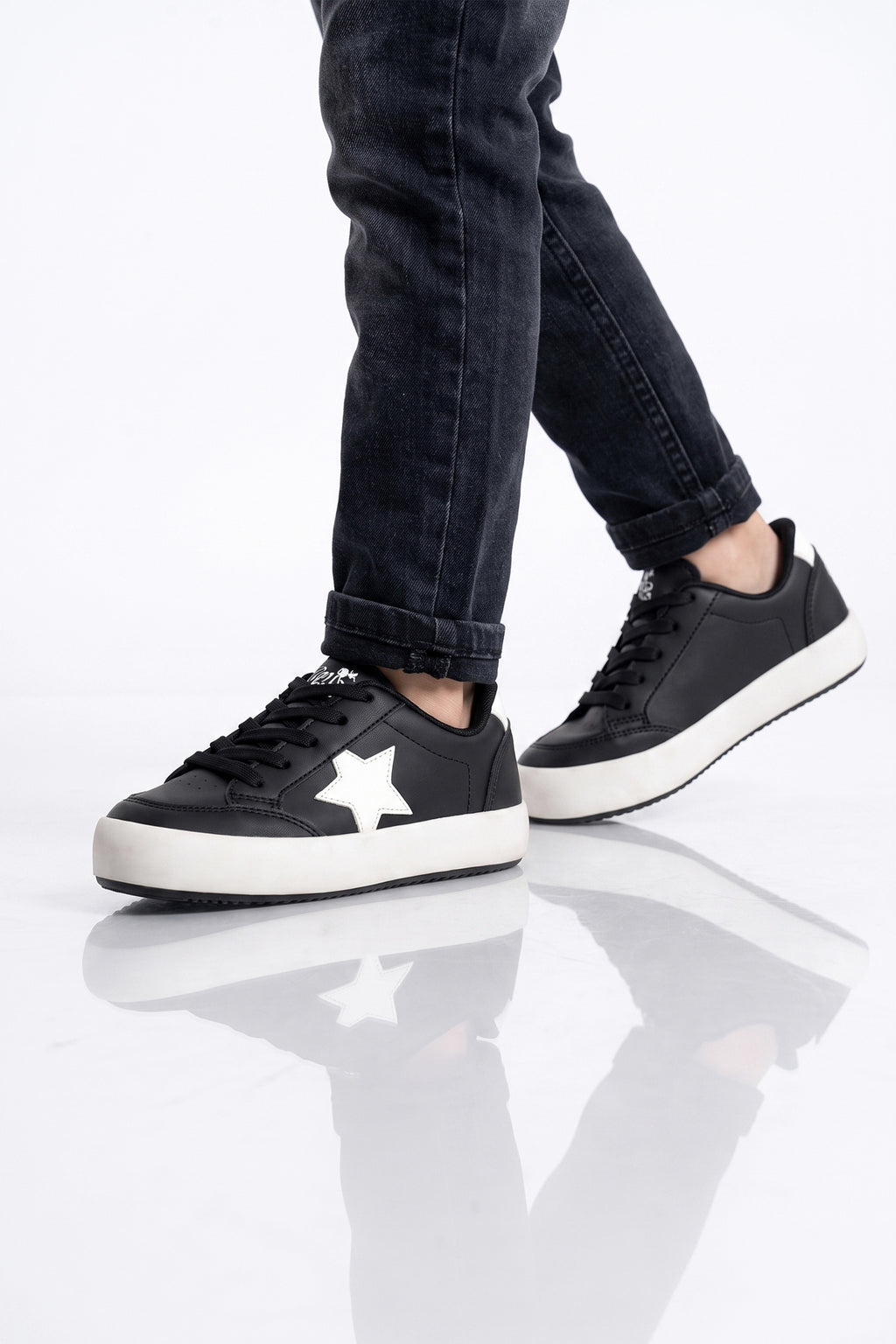 Kids DS Oracle Siyah Bej Çocuk Sneaker Günlük Spor Bağcıklı Ayakkabı - Siyah Bej