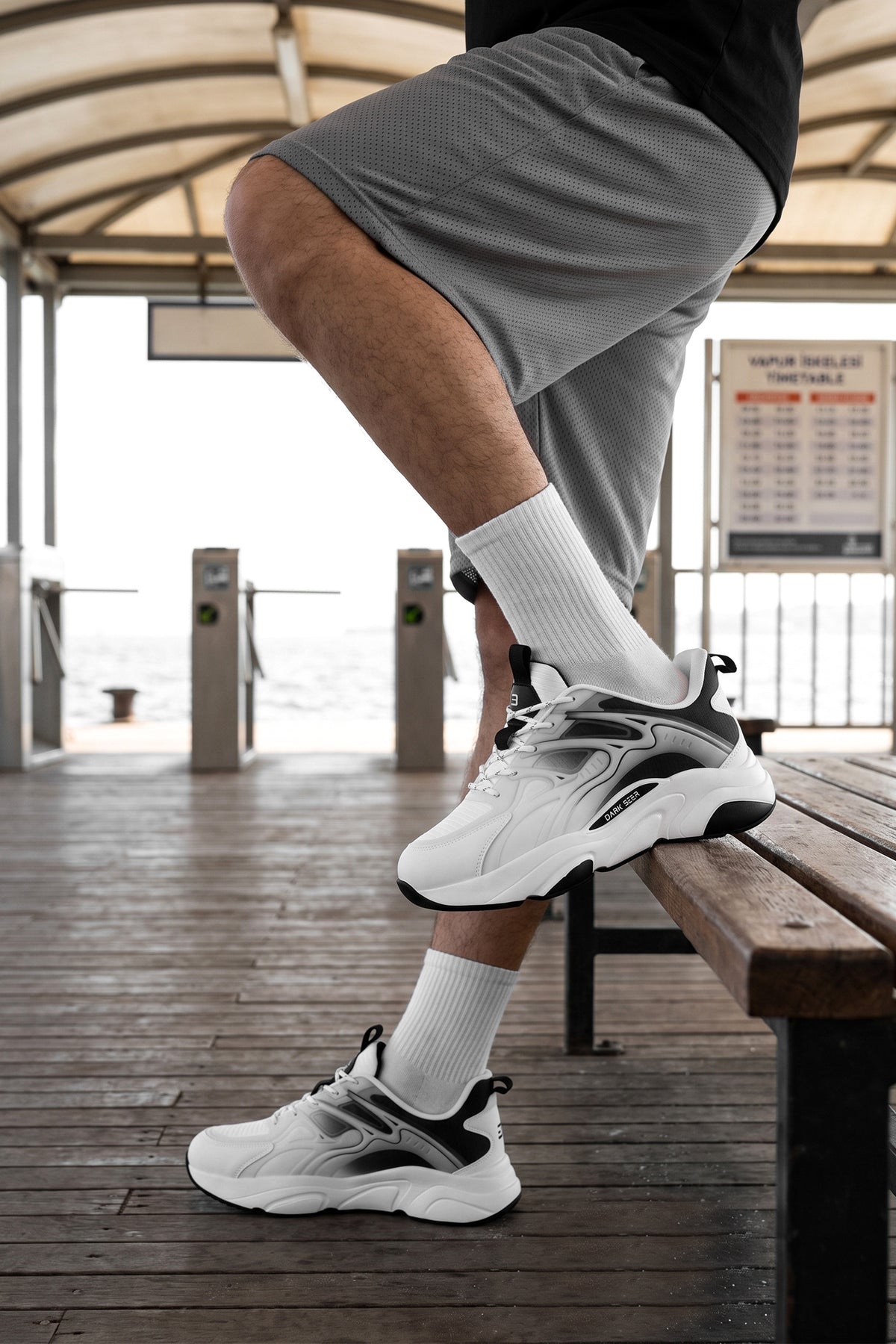 Unisex Sneaker Spor Ayakkabı 2026 - DS STORM - Beyaz Siyah