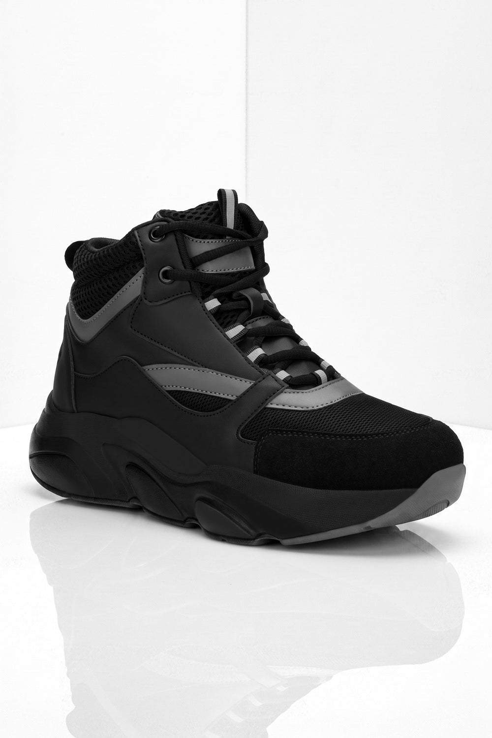 Unisex Sneaker Spor Ayakkabı 2026 - DS.MJ1838 — Bilekli Siyah