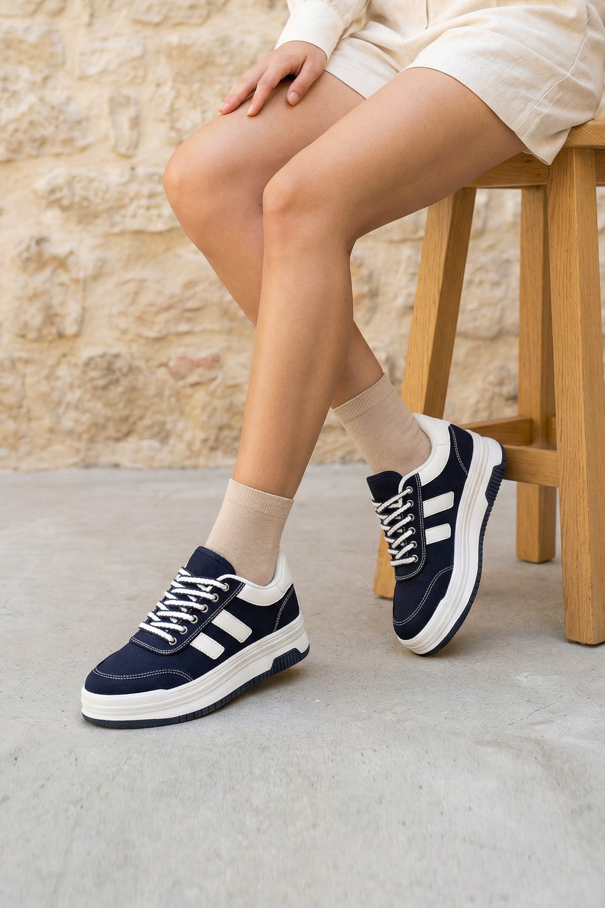 DS Sapphire Lacivert Beyaz Kadın Sneaker