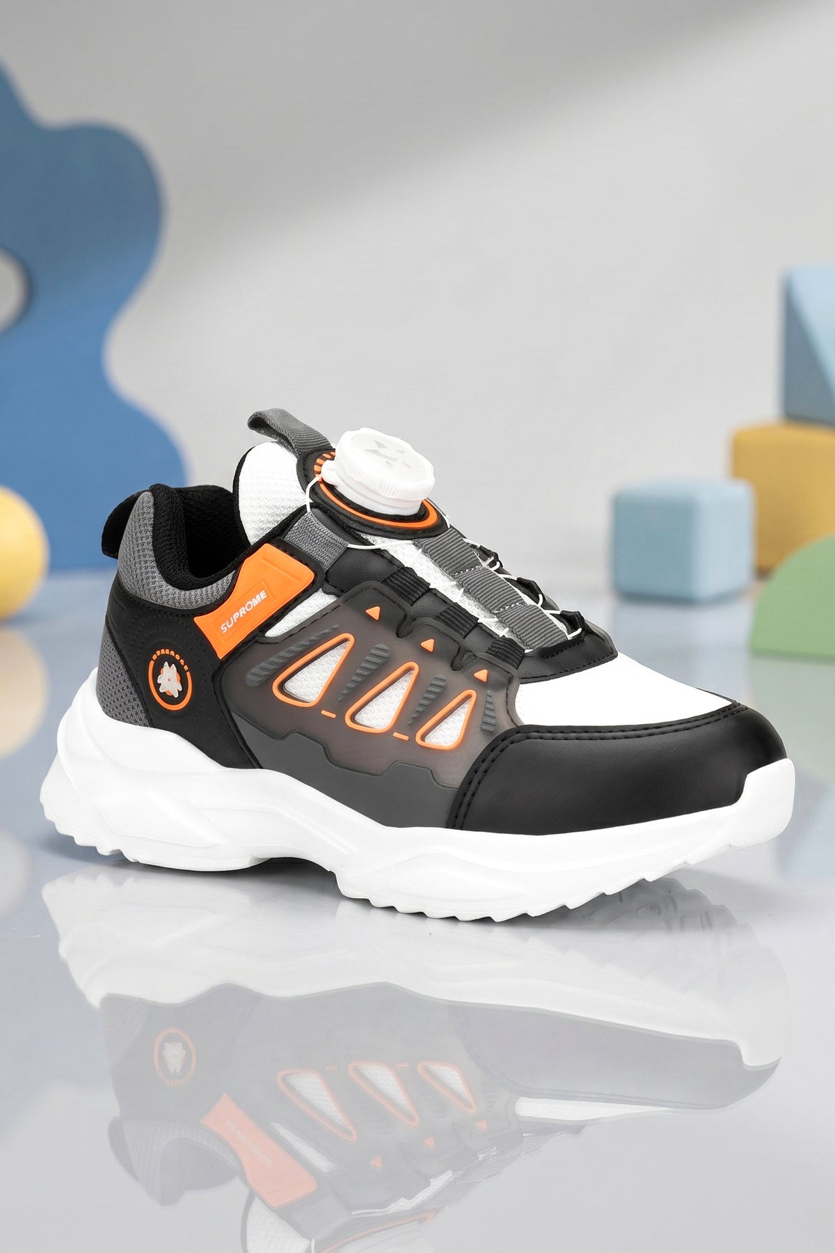 Kids DS Rubick Akıllı Bağcıklı Beyaz Turuncu Çocuk Sneaker Günlük Spor Ayakkabı