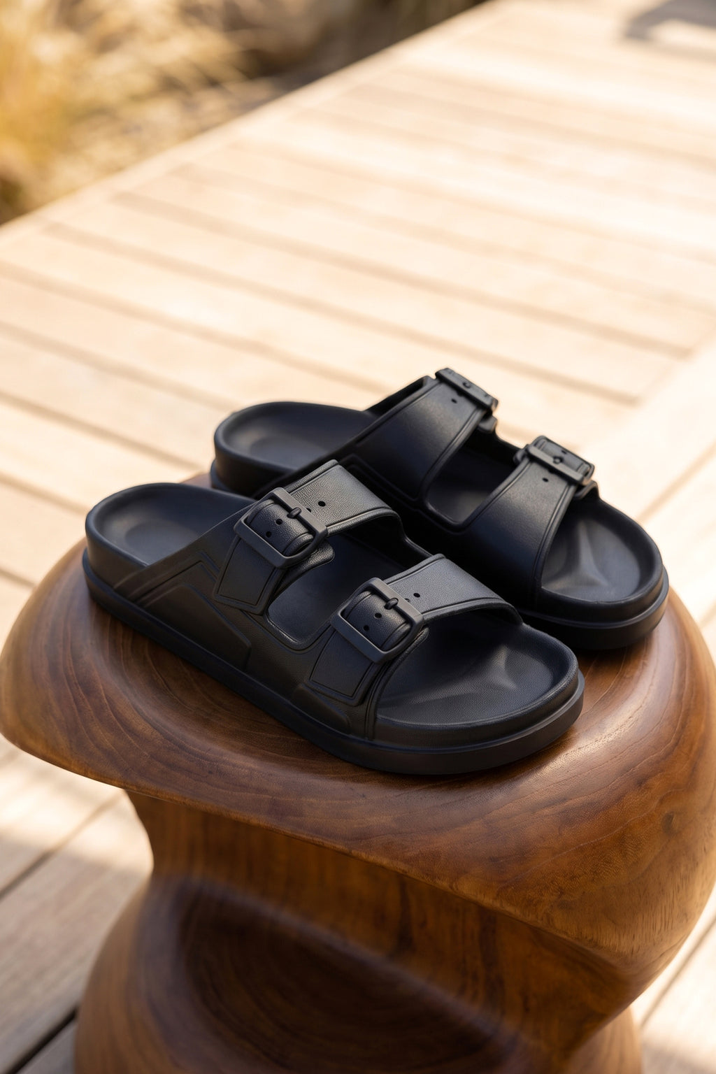 DS Monapi.Capri Siyah Ortopedik EVA Unisex Kemerli Terlik Sandalet