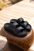 DS Monapi.Capri Siyah Ortopedik EVA Unisex Kemerli Terlik Sandalet