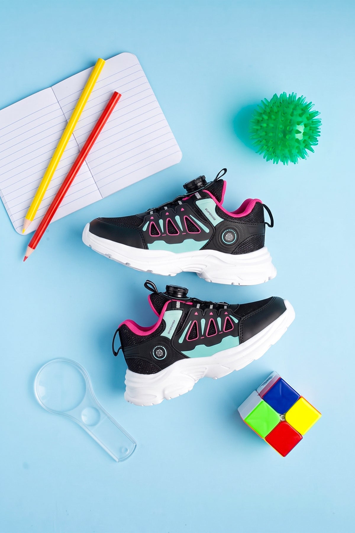 Çocuk Sneaker Spor Ayakkabı 2026 - Kids DS Rubick - Siyah Fuşya