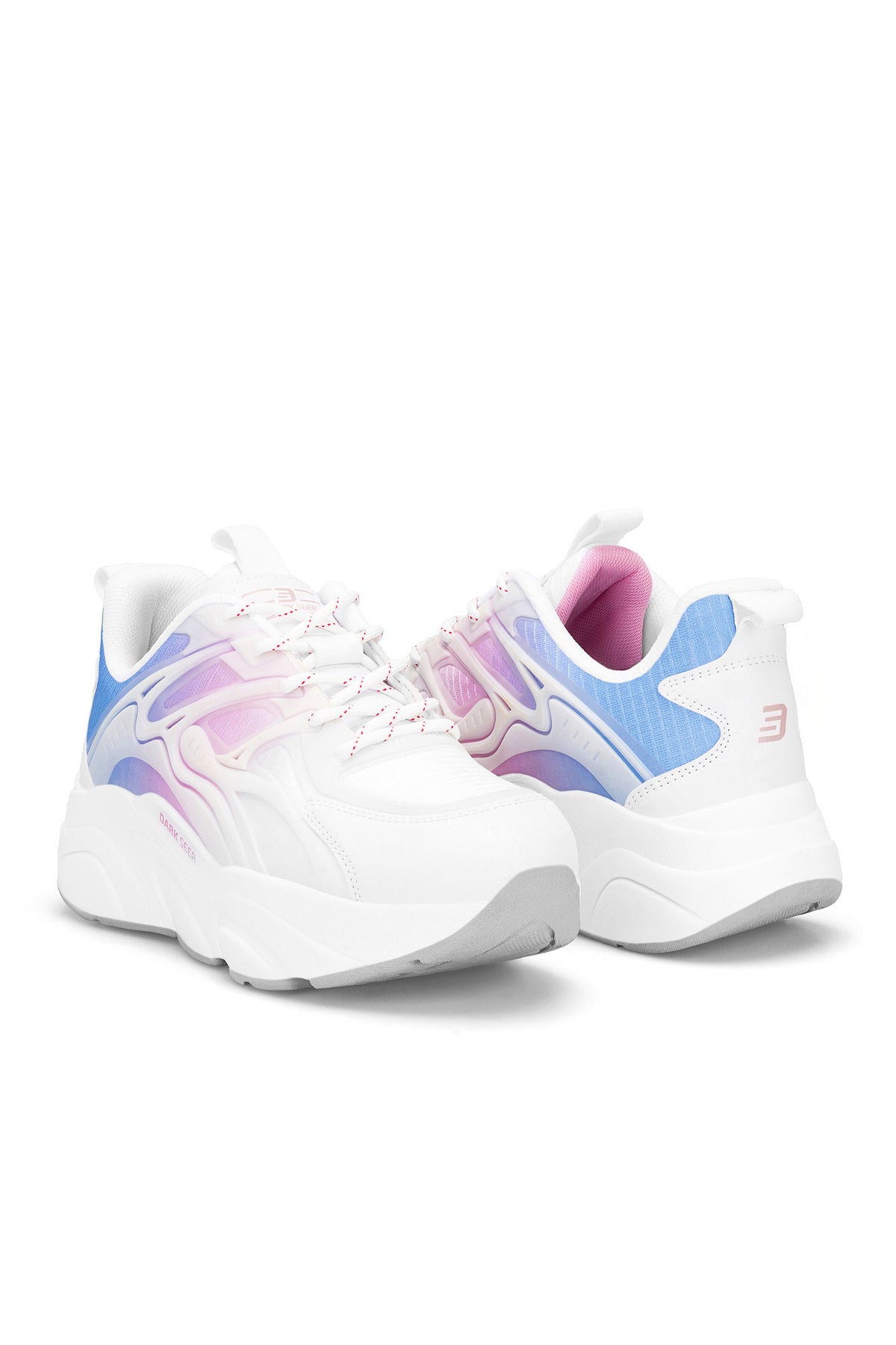 Unisex Sneaker Spor Ayakkabı 2026 - DS STORM - Beyaz Mavi Pudra