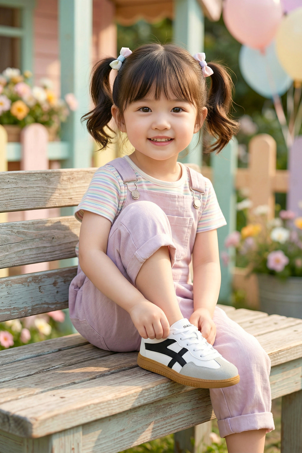 Kids DS RUBY Beyaz Siyah Çocuk Sneaker Günlük Spor Ayakkabı