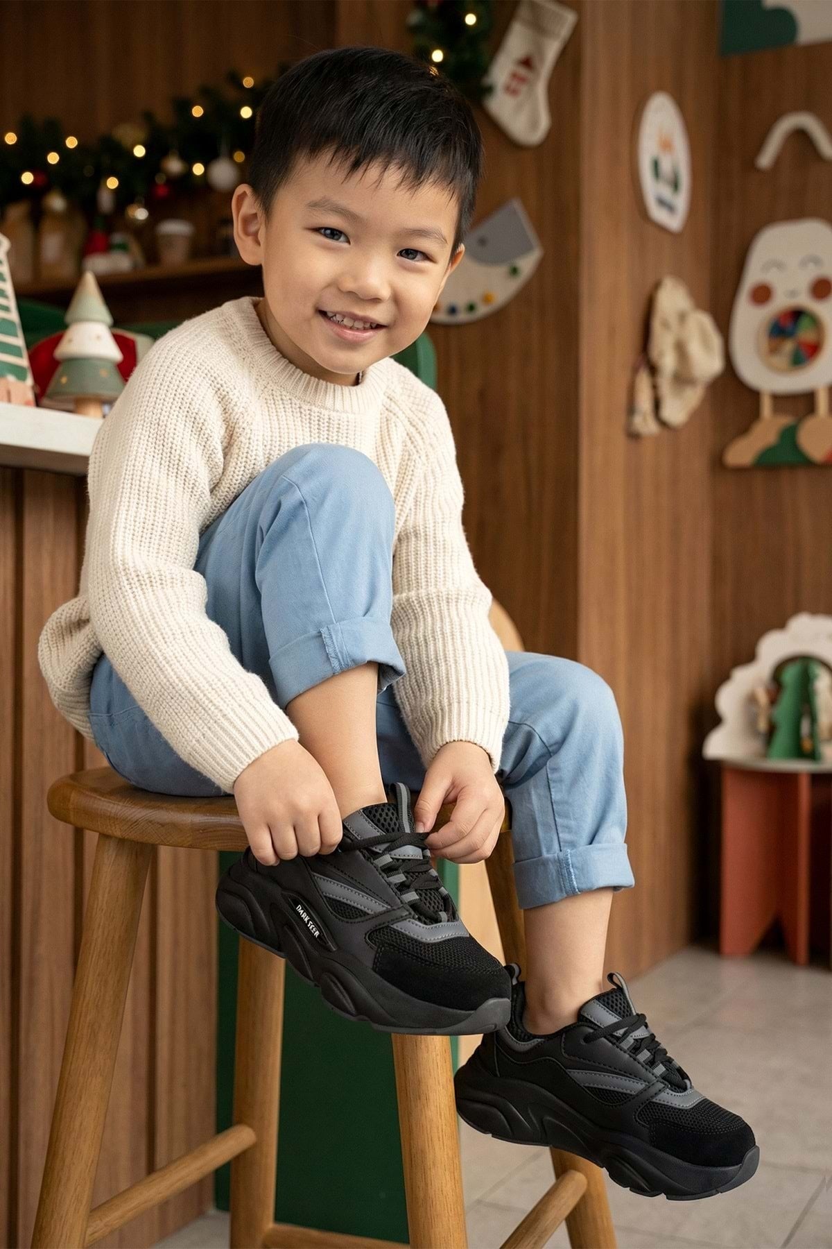 Kids DS 1838 Siyah Çocuk Sneaker Günlük Spor Ayakkabı