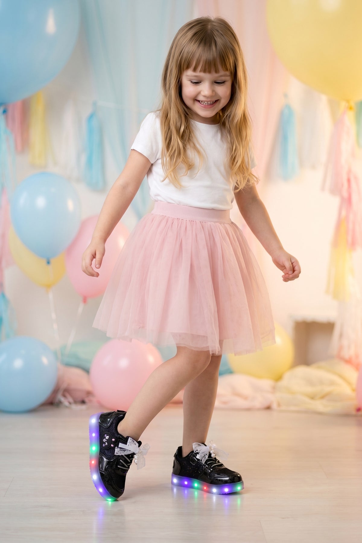 Çocuk Işıklı Sneaker Spor Ayakkabı 2026 - Kids DS Chen - Siyah