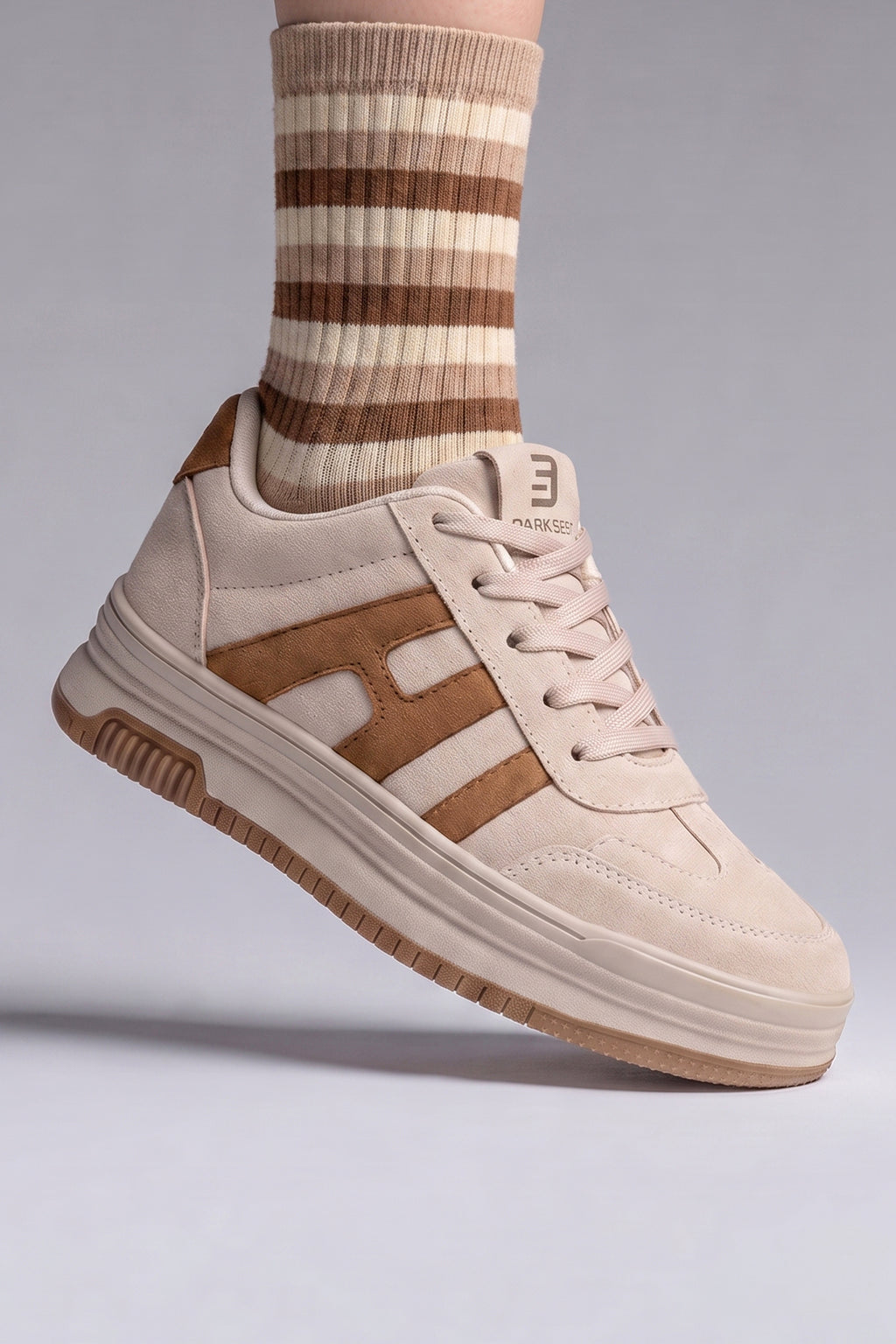 Kadın Sneaker Spor Ayakkabı 2026 - DS Sage - Süet Bej Taba