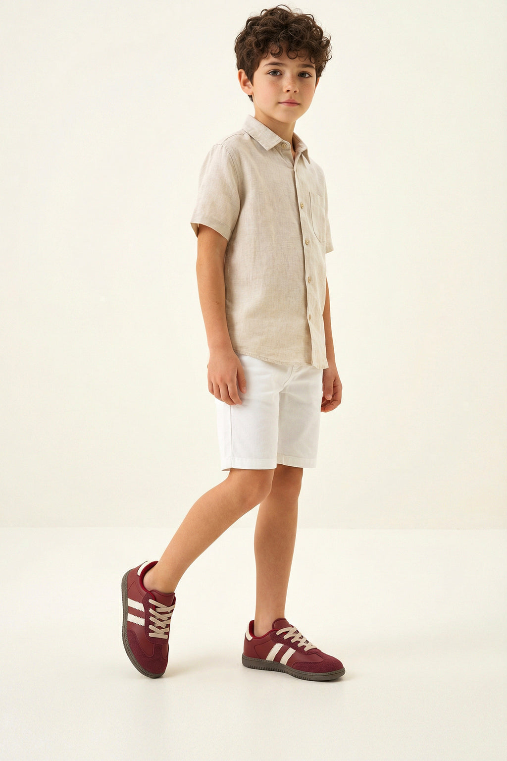 DS ChaCha Kids Bordo Bej Çocuk Sneaker