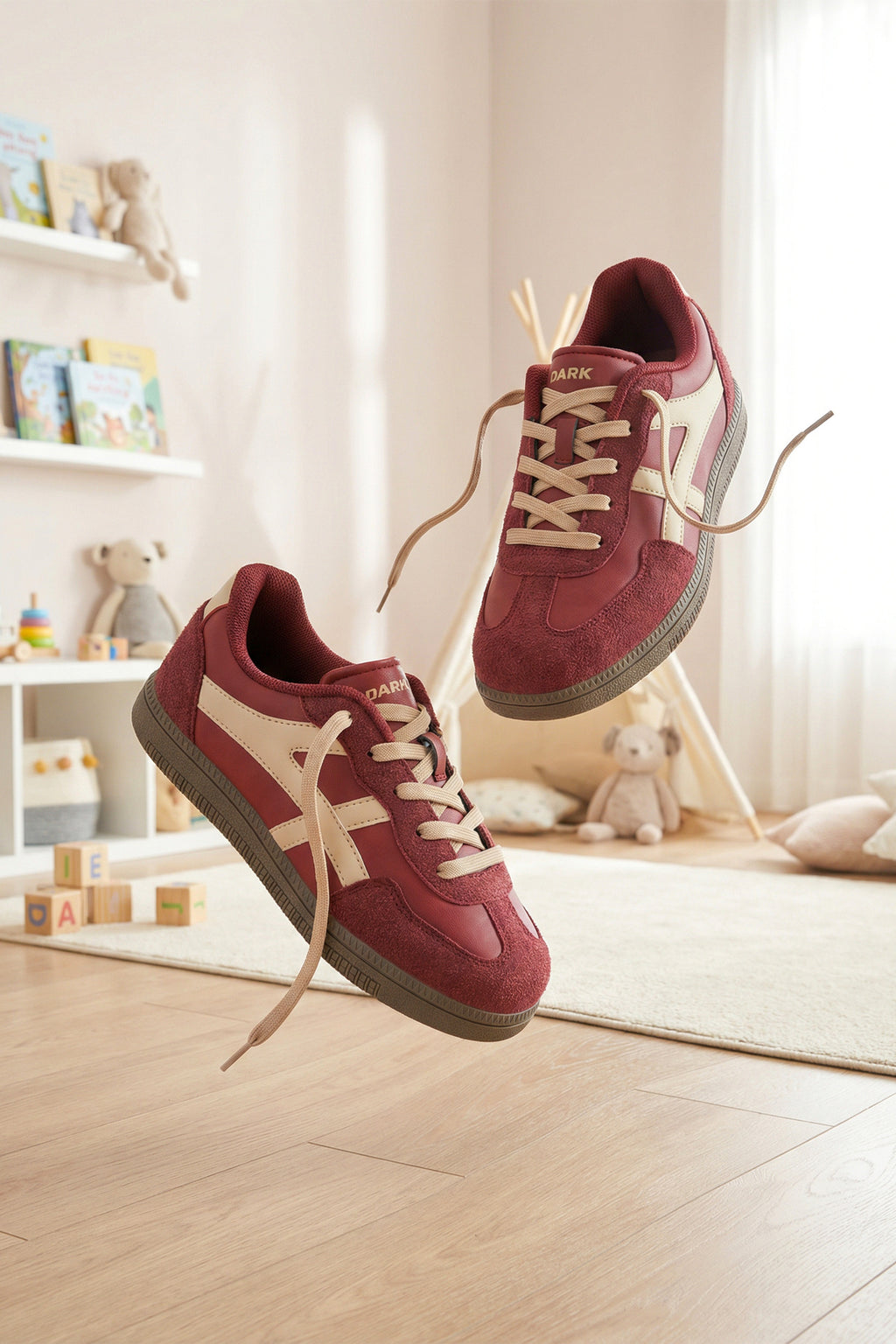 Çocuk Sneaker Spor Ayakkabı 2026 - Kids DS RUBY - Bordo Bej