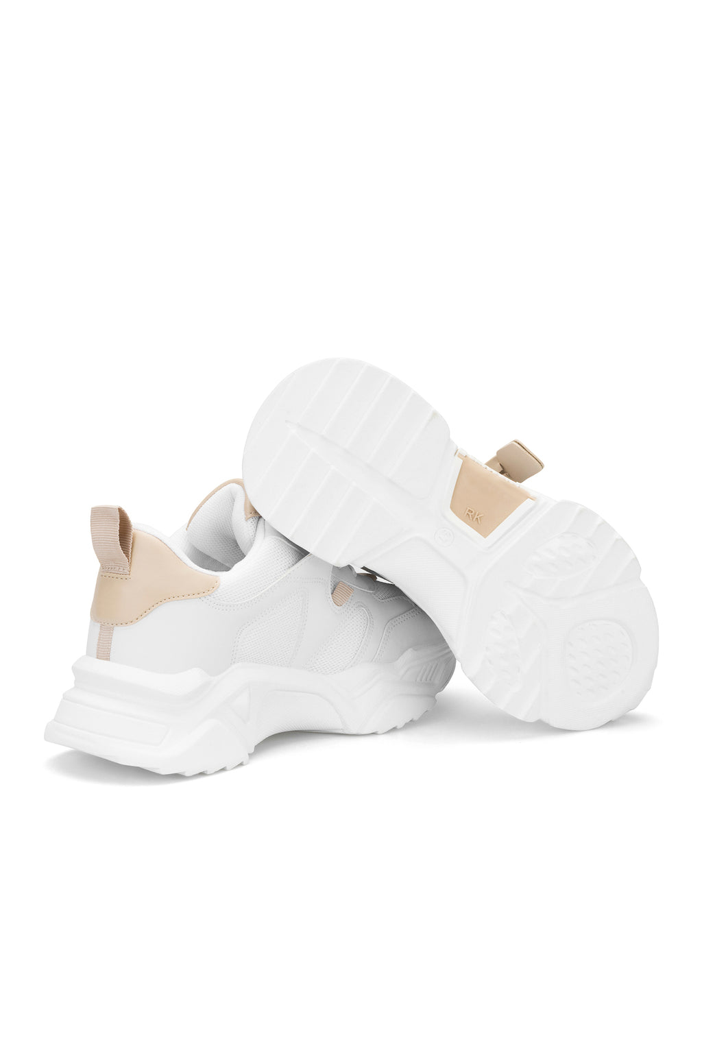 DS.PMD239K2051 Beyaz Bej Kadın Sneaker Günlük Spor Ayakkabı