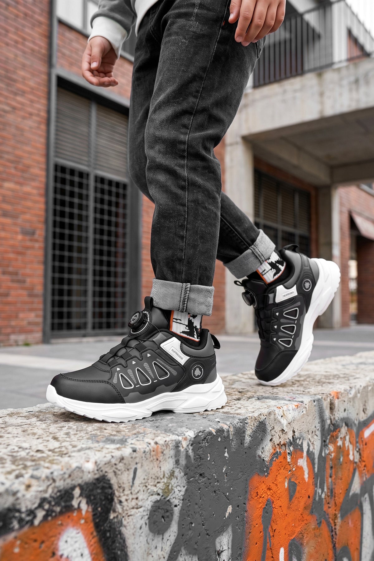 Çocuk Sneaker Spor Ayakkabı 2026 - Kids DS Rubick - Siyah Füme