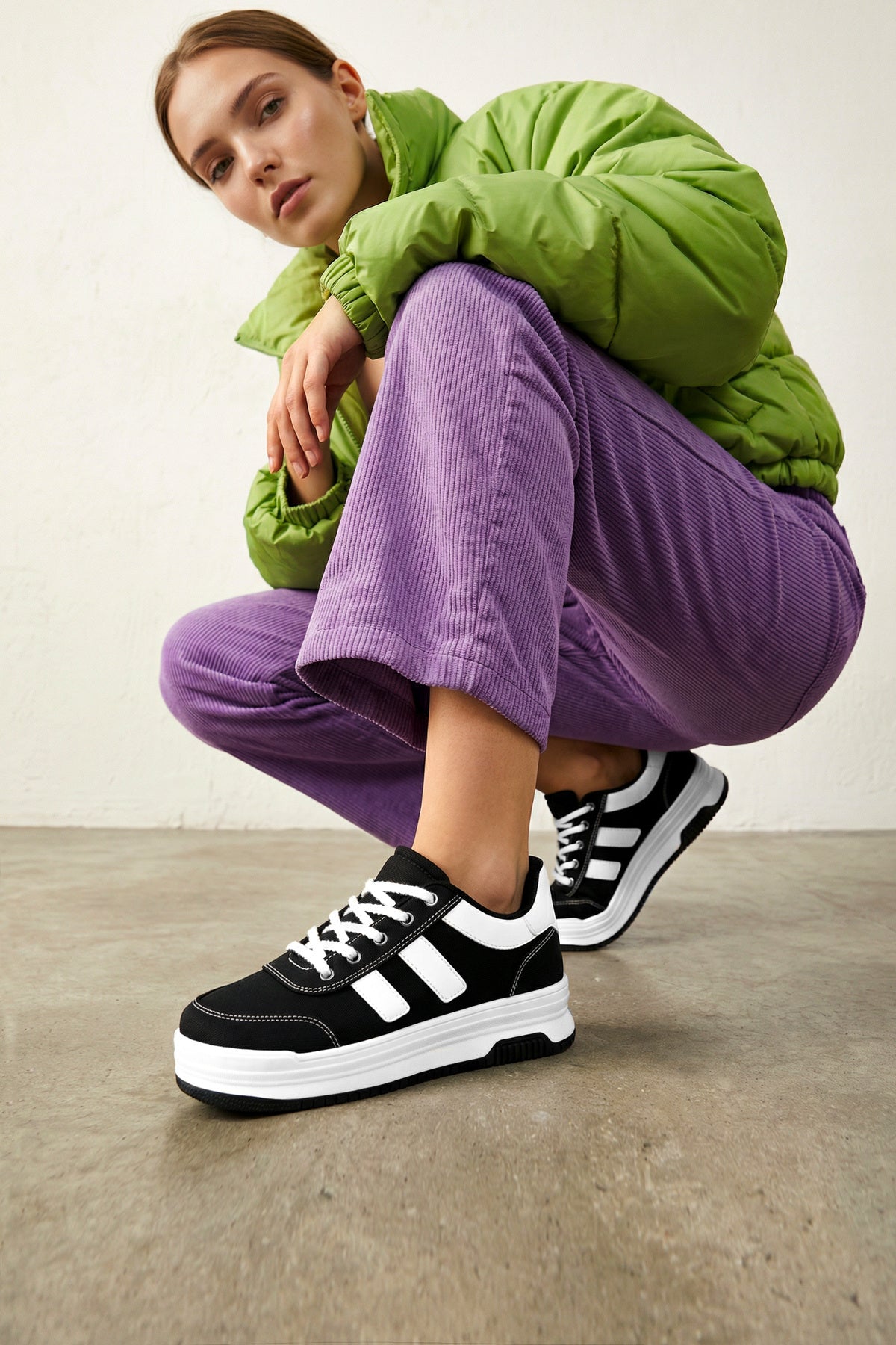 DS Sapphire Siyah Beyaz Kadın Sneaker