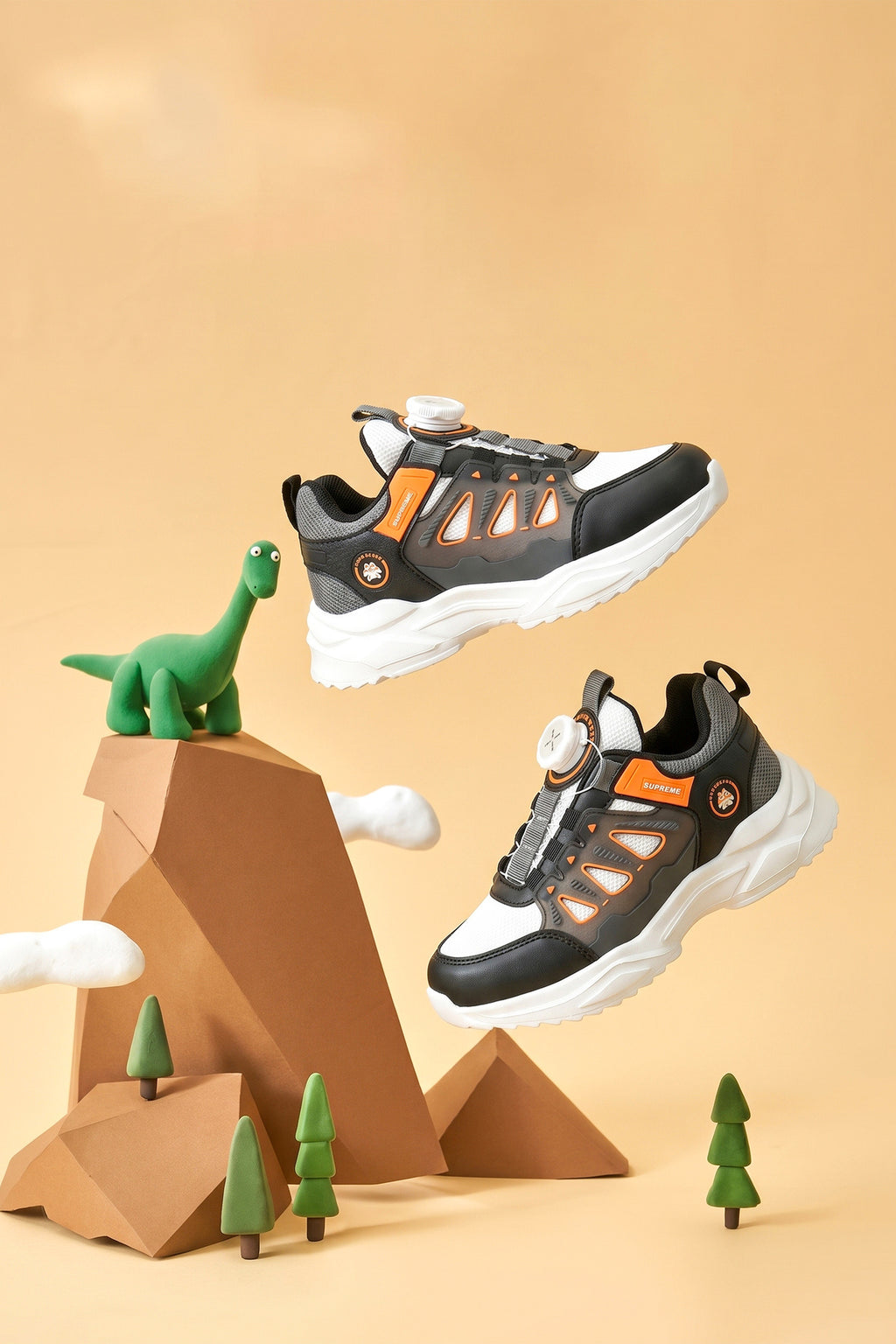 Kids DS Rubick Akıllı Bağcıklı Beyaz Turuncu Çocuk Sneaker Günlük Spor Ayakkabı
