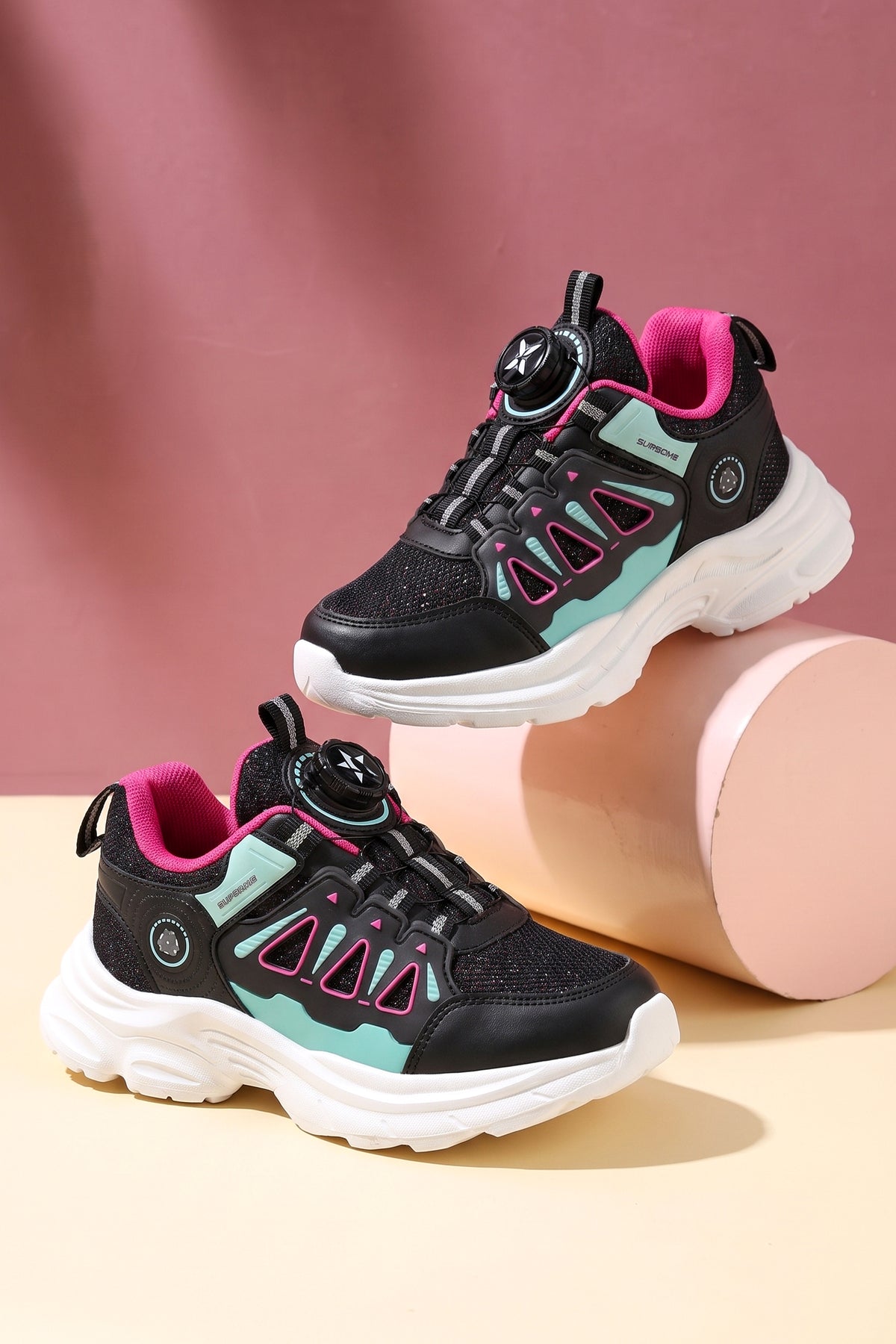Çocuk Sneaker Spor Ayakkabı 2026 - Kids DS Rubick - Siyah Fuşya