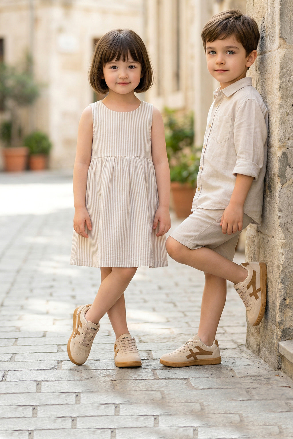 Kids DS RUBY Süet Bej Taba Çocuk Sneaker Günlük Spor Ayakkabı