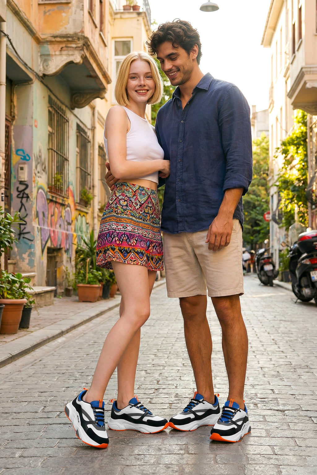 Beyaz Mavi Unisex Sneaker