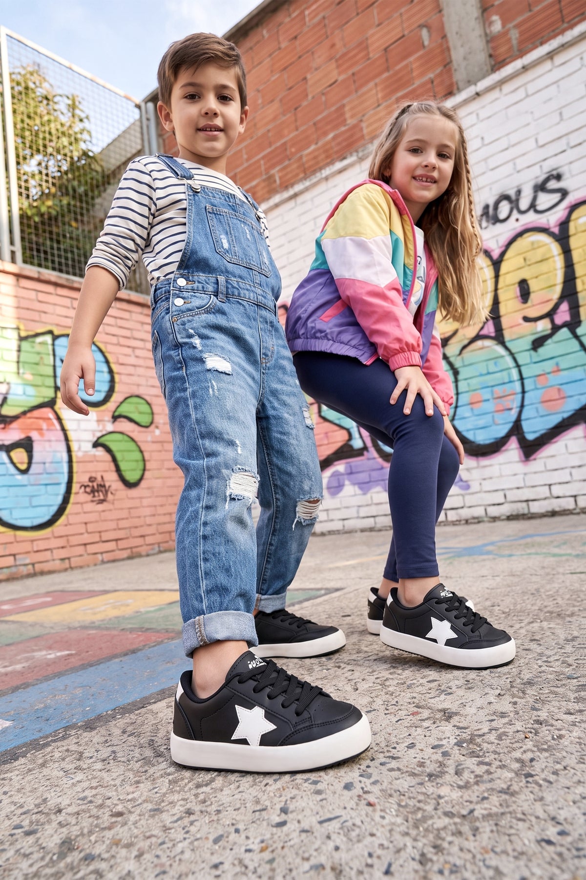 Kids DS Oracle Siyah Bej Çocuk Sneaker Günlük Spor Bağcıklı Ayakkabı - Siyah Bej