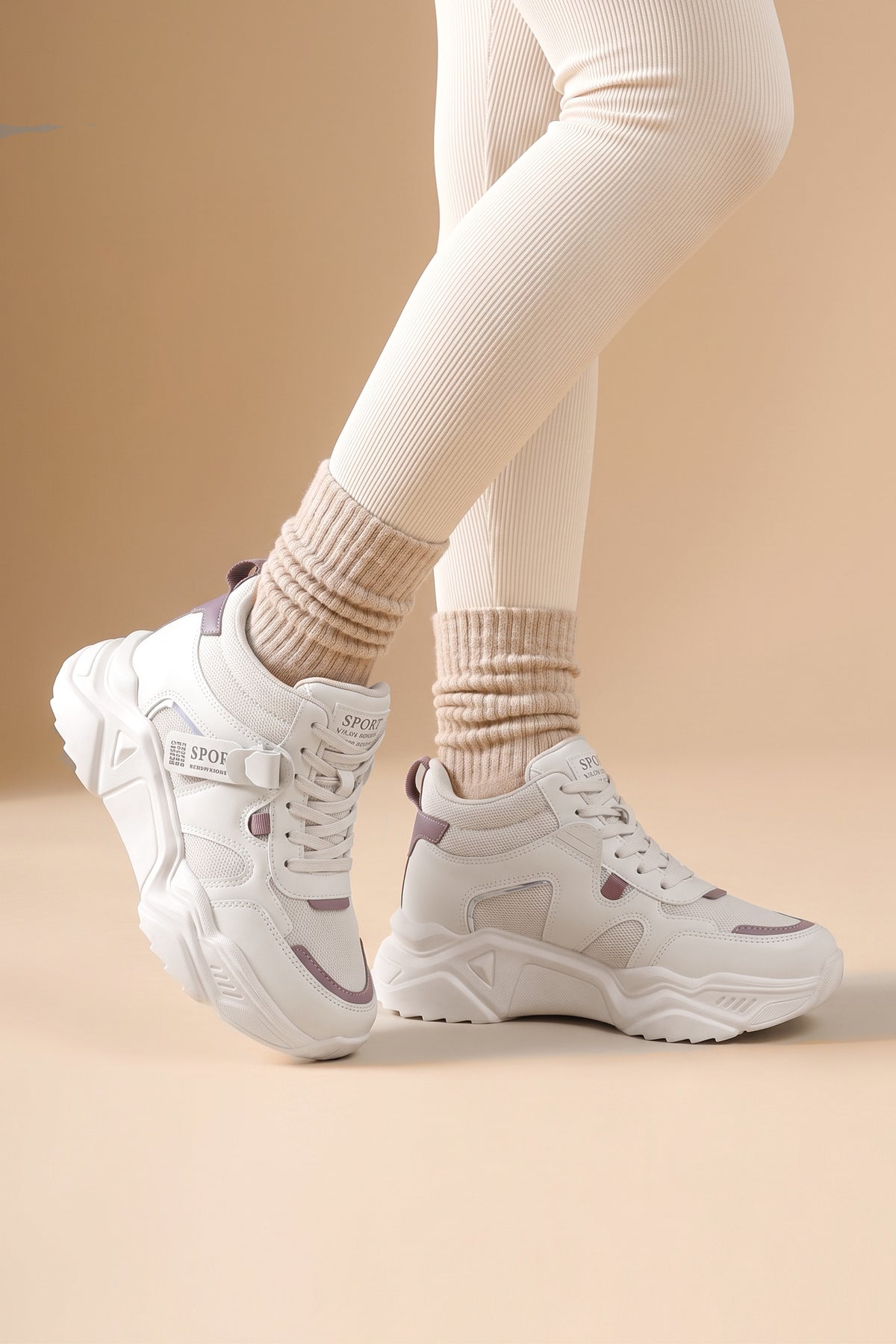 Kadın Sneaker Spor Ayakkabı 2026 - DS.PMD239K2051 - Bilekli Mor