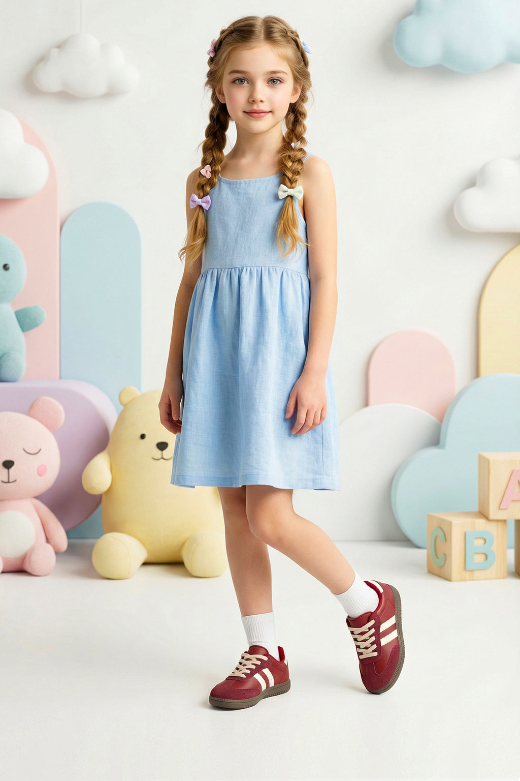 DS ChaCha Kids Bordo Bej Çocuk Sneaker