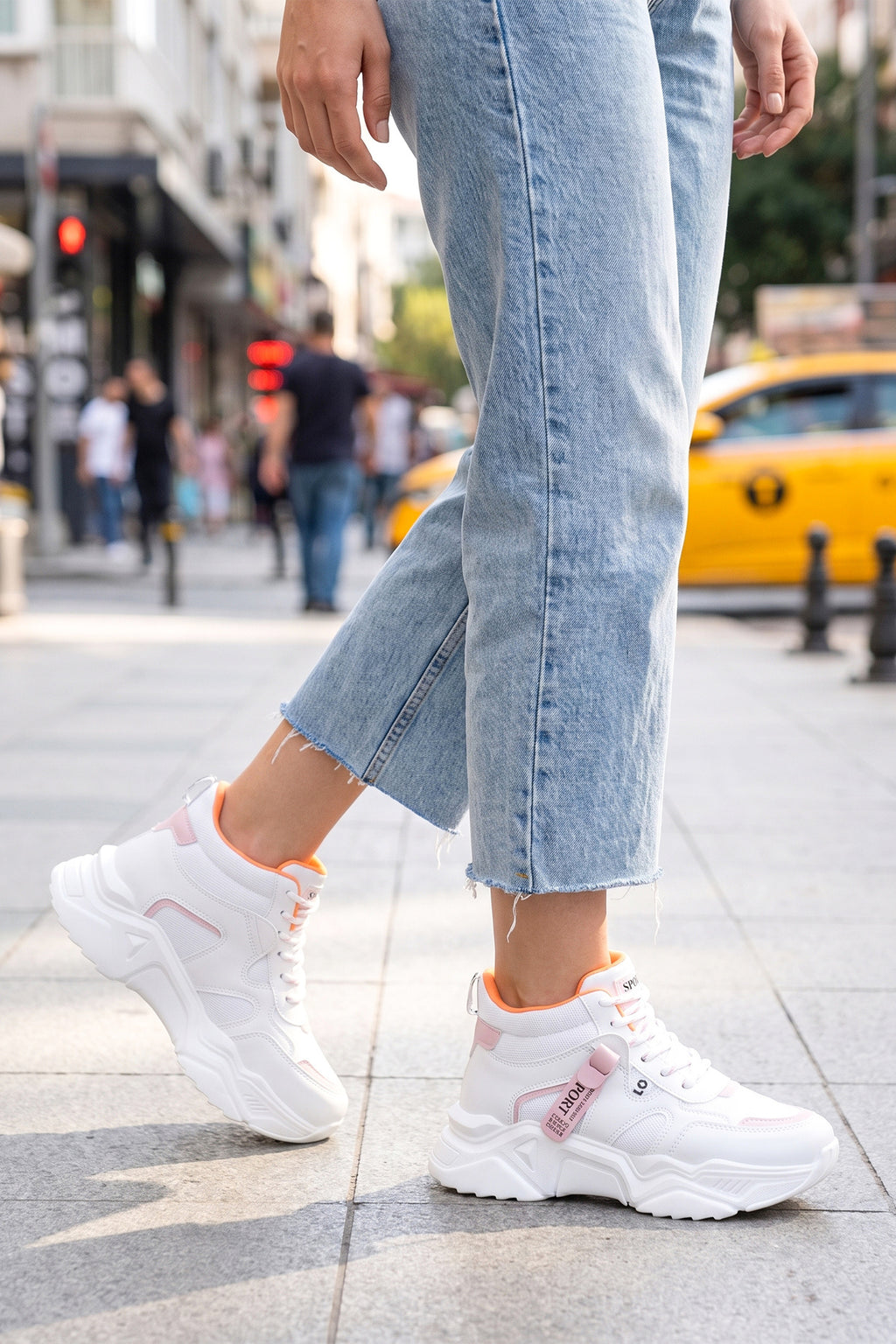Kadın Sneaker Spor Ayakkabı 2026 - DS.PMD239K2051 - Bilekli Beyaz