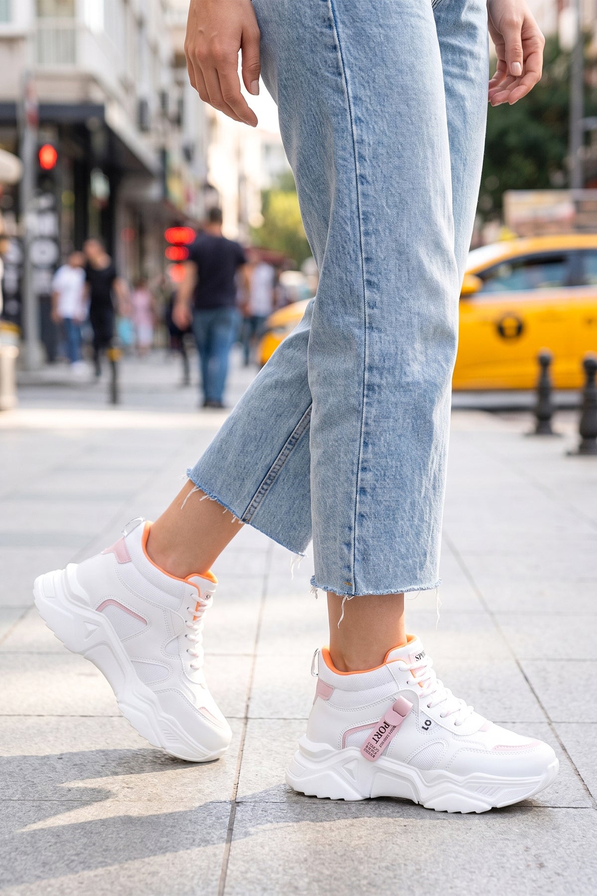 Kadın Sneaker Spor Ayakkabı 2026 - DS.PMD239K2051 - Bilekli Beyaz