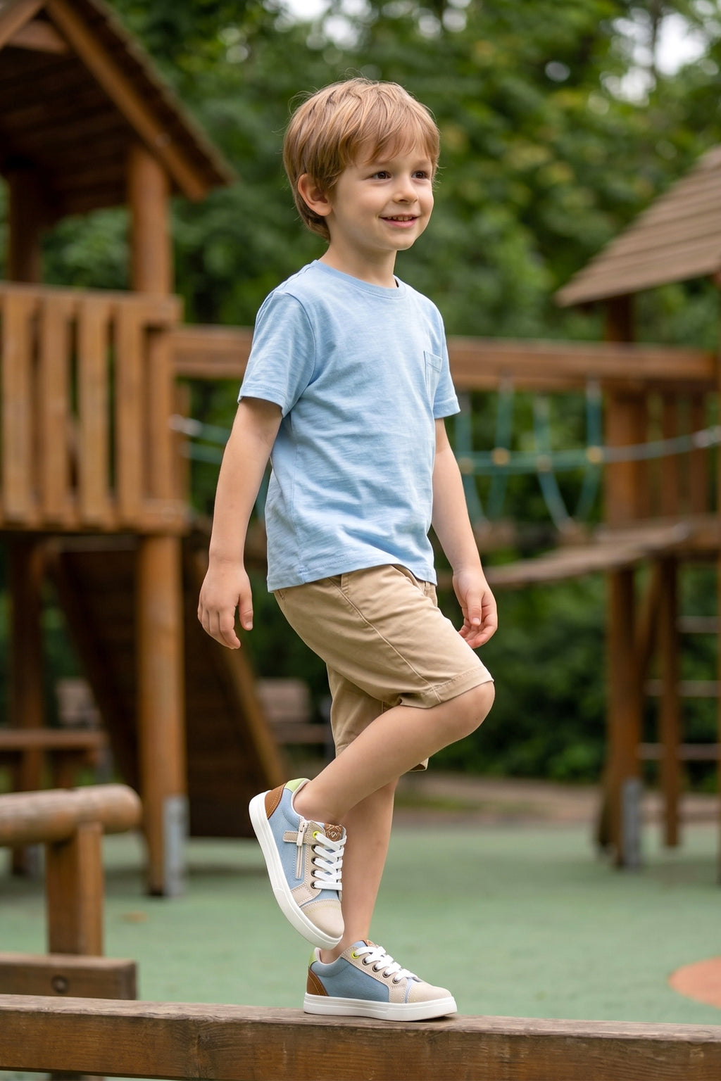Çocuk Sneaker Spor Ayakkabı 2026 - Kids DS COOL - Bej Kahve