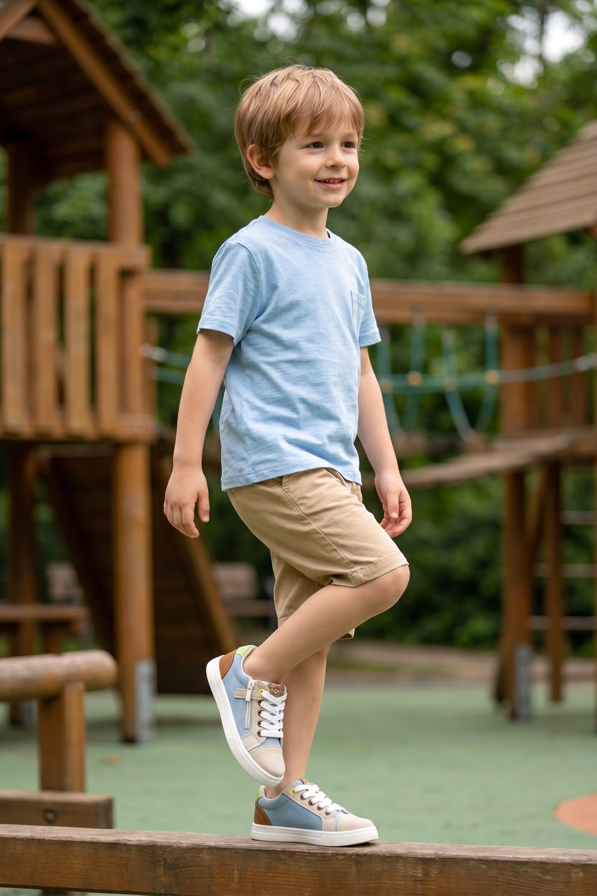 Çocuk Sneaker Spor Ayakkabı 2026 - Kids DS COOL - Bej Kahve