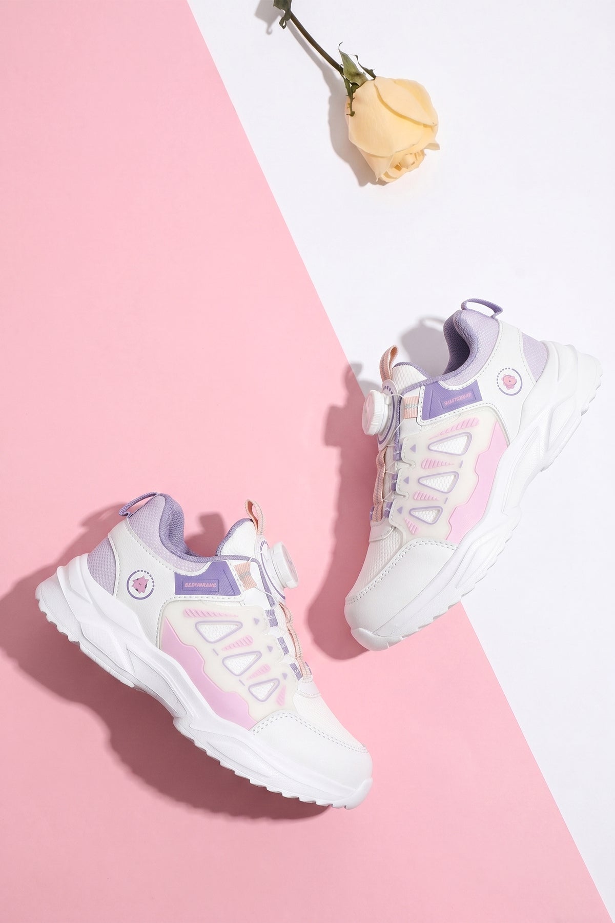 Kids DS Rubick Akıllı Bağcıklı Beyaz Mor Çocuk Sneaker Günlük Spor Ayakkabı