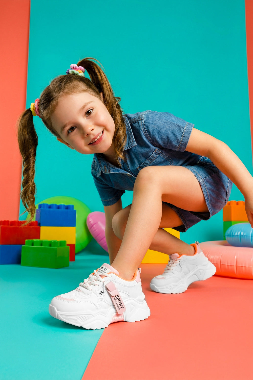 Kids DS 2051 Beyaz Pudra Çocuk Sneaker Günlük Spor Ayakkabı